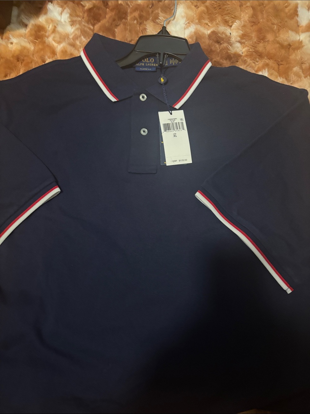Polo by Ralph Lauren Navy Polo with Red & White Trim